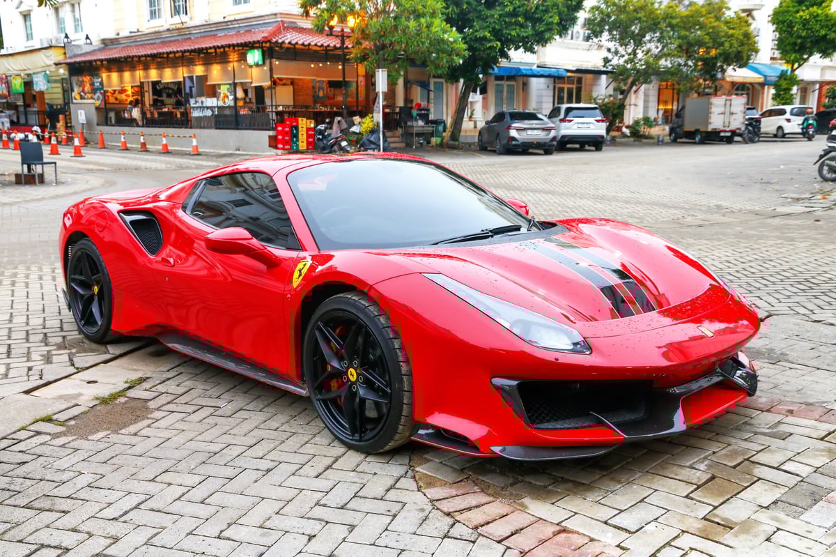 Red Ferrari 488 Pista Spider exotic supercar