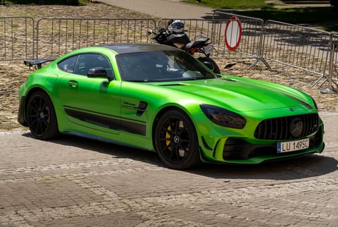 Mercedes AMG GTR in striking green